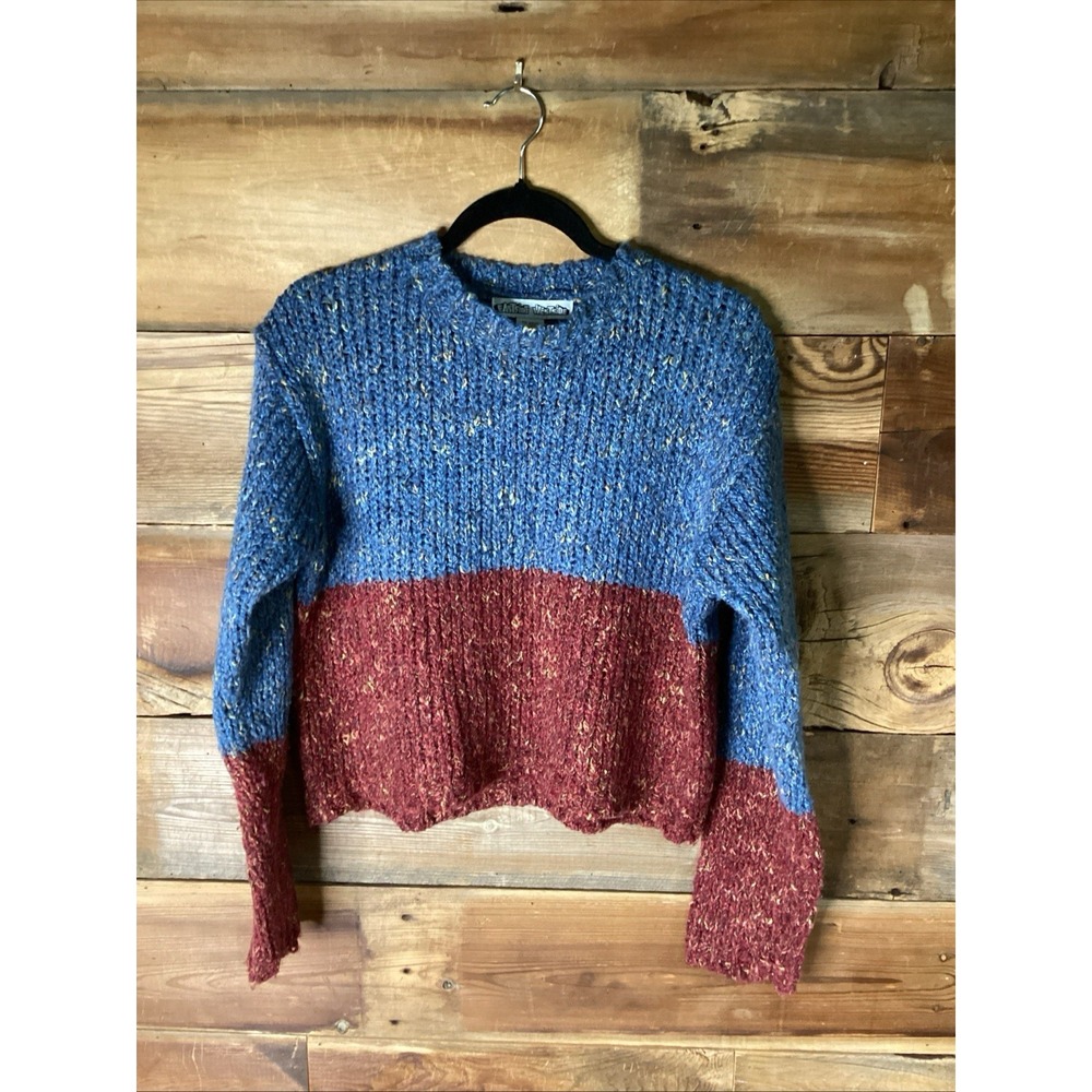 Vtg 90's Grunge Eastside Westside Color Block Speckled Acrylic Sweater M